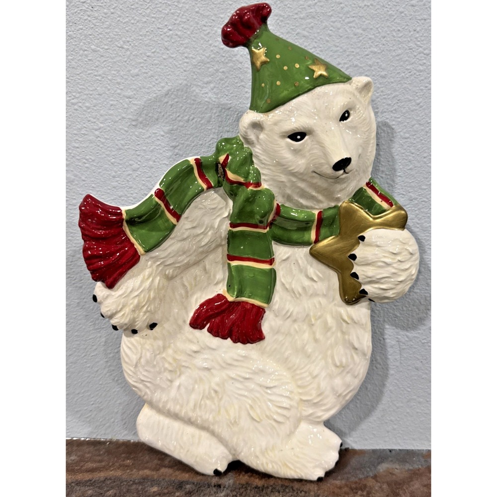 Signature Home Collections Polar Bear Christmas Serving Plate 12in